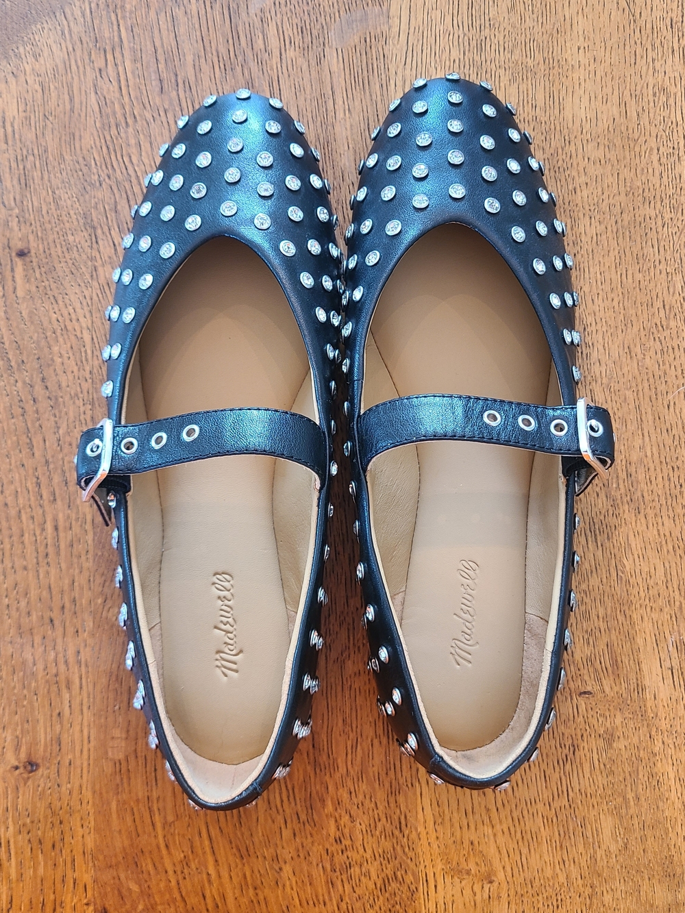 Madewell Black Studded Mary Jane Flats